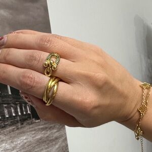 18K GF TRIO RING -  Gold Women's Ring size 8